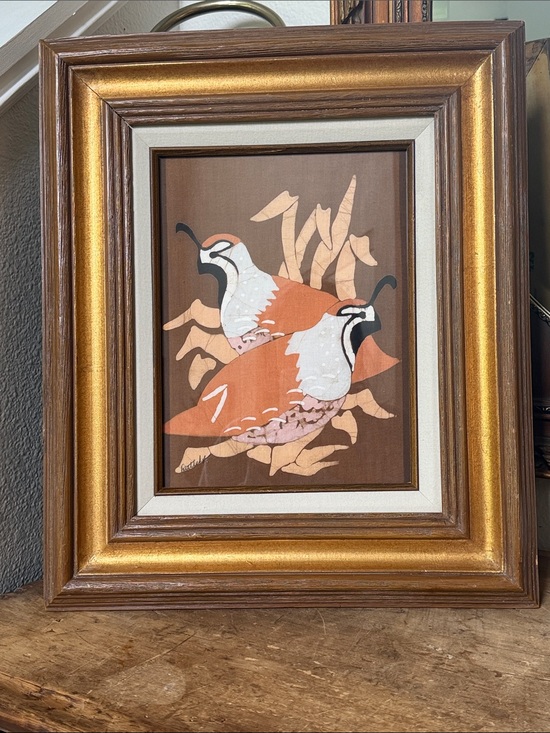 Other - Vintage large 17x20 framed quail MCM artwork